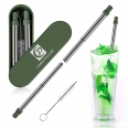 Telescopic Metal Travel Straw with Case