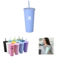 24oz Pastel Colored Water Cups With Lids and Straws