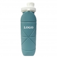 20 OZ Creative Silicone Folding Mug with Straw Outdoor Sports Water Bottle