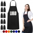 Custom Logo Pure Color Cooking Kitchen Apron For Woman Men Chef Waiter Cafe Shop BBQ Hairdresser Aprons