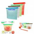 Reusable Silicone Ziplock Bag Vacuum Seal Food Fresh Bag Fruit Meat Milk Storage Containers Refrigerator Bag