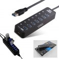 7-Port USB Hub With Individual Power Switches