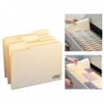 1/3-Cut Tab Letter Size Assorted Positions Manila File Folder