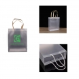 Custom  Transparent Frosted Plastic Tote Bag With Handles