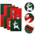 Christmas Felt Silverware Holders Pocket Decor Bag