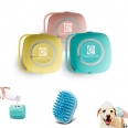 Dog Bath Brush Pet Massage Brush Shampoo Dispenser Soft Silicone Brush Rubber Bristle