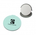 Round Folding Shatterproof Pocket Mirror With PU Leather Cover