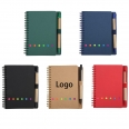 A6 Eco-friendly Kraft Portable Spiral Notebook With Pen