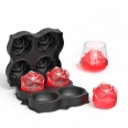 Square Silicone Rose Shaped Ice Mold Tray