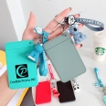 Cartoon Silicone Card Holder With Keychain