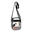 Clear PVC Crossbody Bag with Front Pocket for Sports
