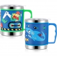 Stainless Steel Kids Excavator Shark Cup 10 oz with Handles