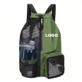 Portable Mesh Drawstring Backpack With Wet Pocket