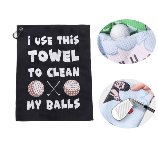 Custom Full-color Microfiber Golf Towel with Carabiner Clip Hook