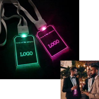 Acrylic LED Name Card with Lanyard Necklace