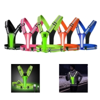 LED Reflective Vest Running Gear Rechargeable High Visibility Safety Vest Reflectors