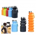 16oz Reuseable Silicone Foldable Lightweight Leakproof Portable Travel Water Bottles for Traveling Camping Hiking Sports