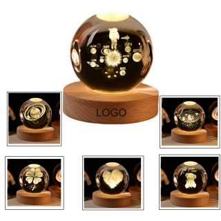 Glowing Crystal Ball 3D Inner Carved