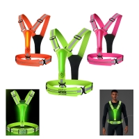 LED Reflective Vest Running Gear Set USB Rechargeable Light Up Running Vest with Waterproof Phone Bag