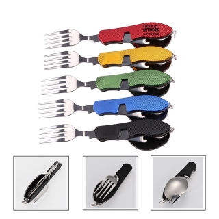 Portable Stainless Steel Spoon, Fork, Knife & Bottle Opener Combo Set