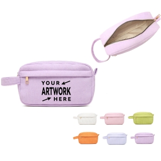 Corduroy Storage Bag Or Cosmetic Bag with Handle