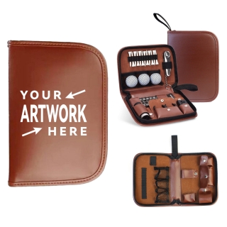 PU Leather Golf Accessory Storage Bag with Handle