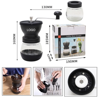 Hand Coffee Grinder Mill Small with 2 Glass Jars(11OZ per Jar)